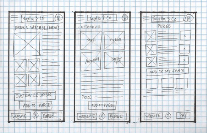 App wireframe sketches 2